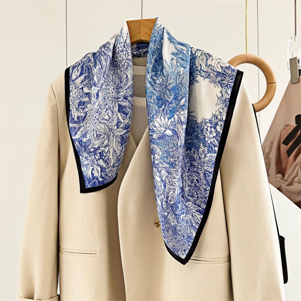 MaraSilk Pure Mulberry Silk Scarf - Square Crepe Satin MS114