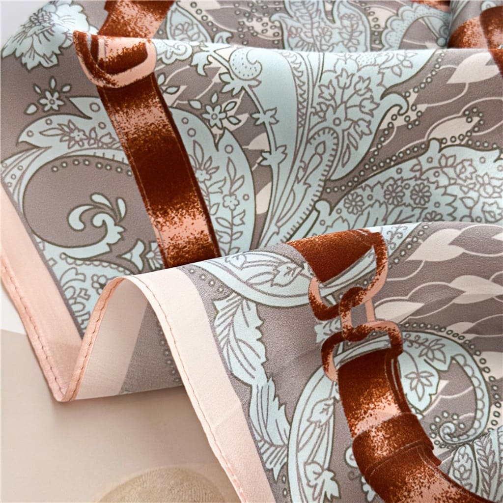 MaraSilk Pure Mulberry Silk Scarf - Square Crepe Satin MS116