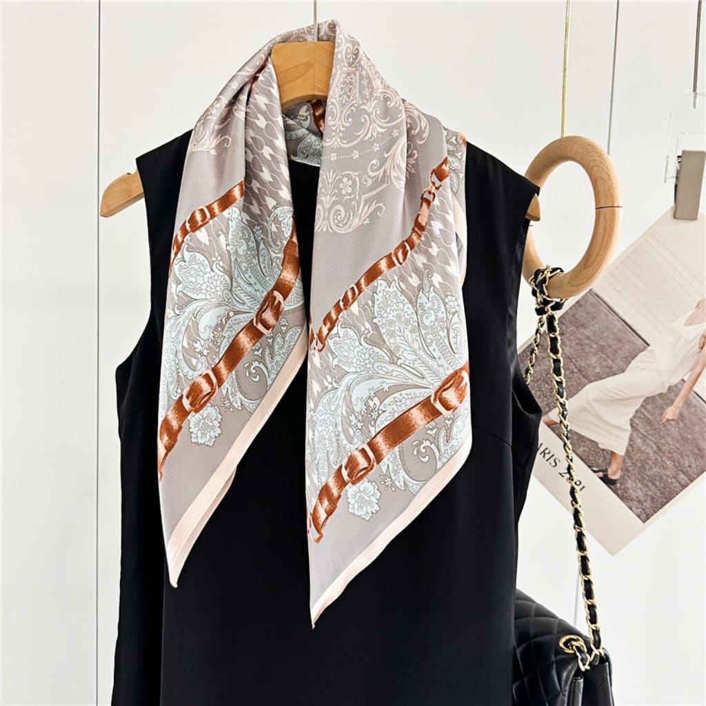 MaraSilk Pure Mulberry Silk Scarf - Square Crepe Satin MS116