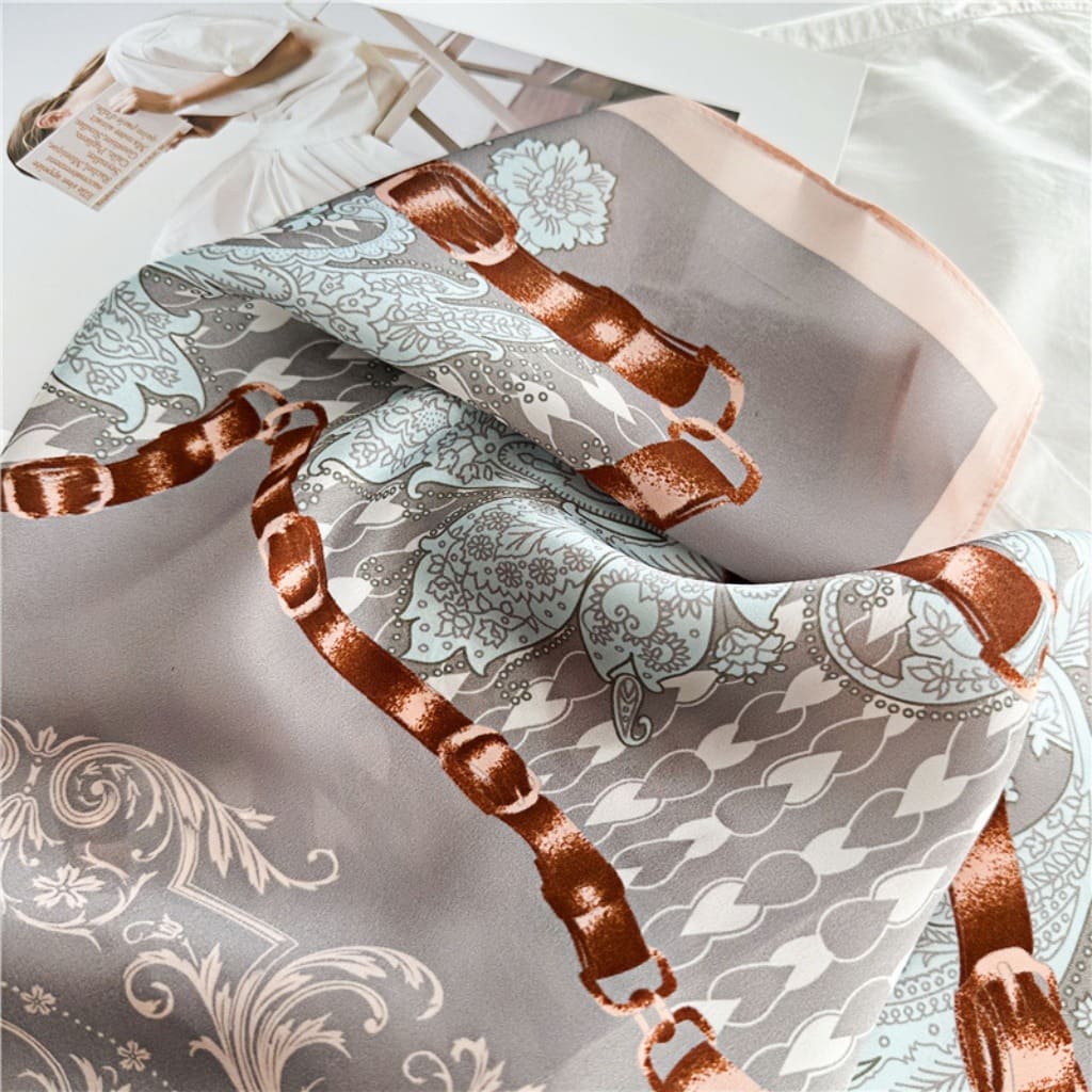 MaraSilk Pure Mulberry Silk Scarf - Square Crepe Satin MS116