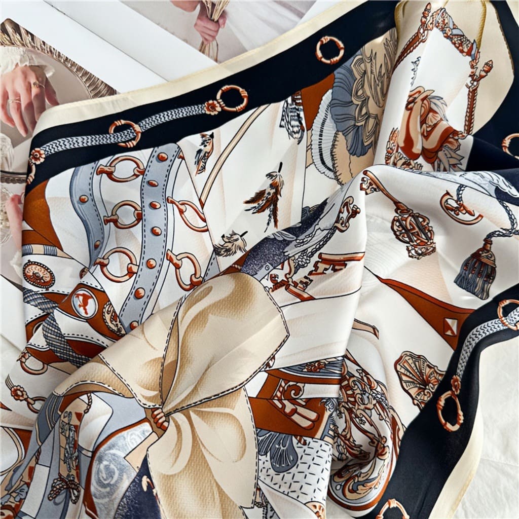 MaraSilk Pure Mulberry Silk Scarf - Square Crepe Satin MS117