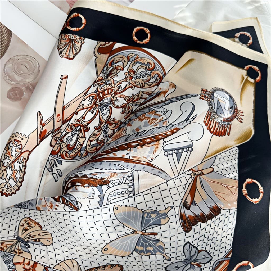 MaraSilk Pure Mulberry Silk Scarf - Square Crepe Satin MS117