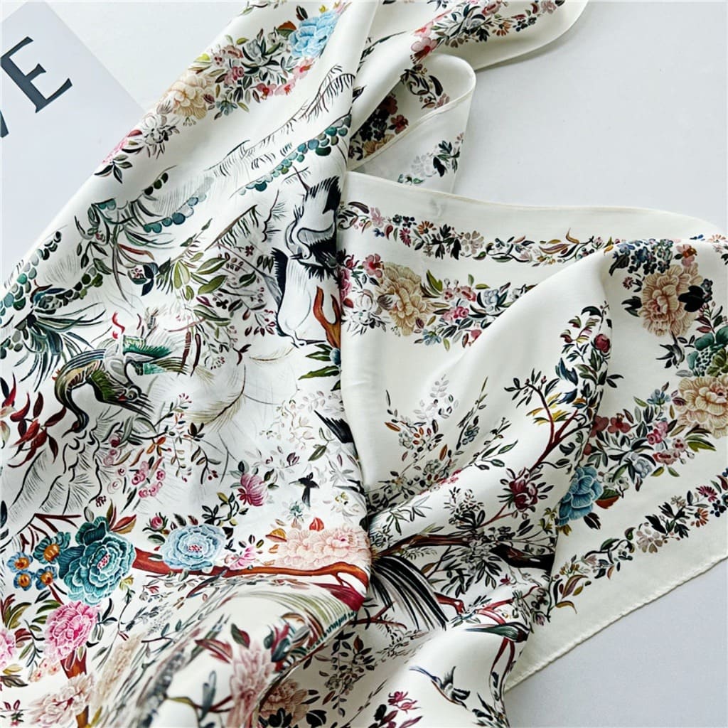 MaraSilk Pure Mulberry Silk Scarf - Square Crepe Satin MS118