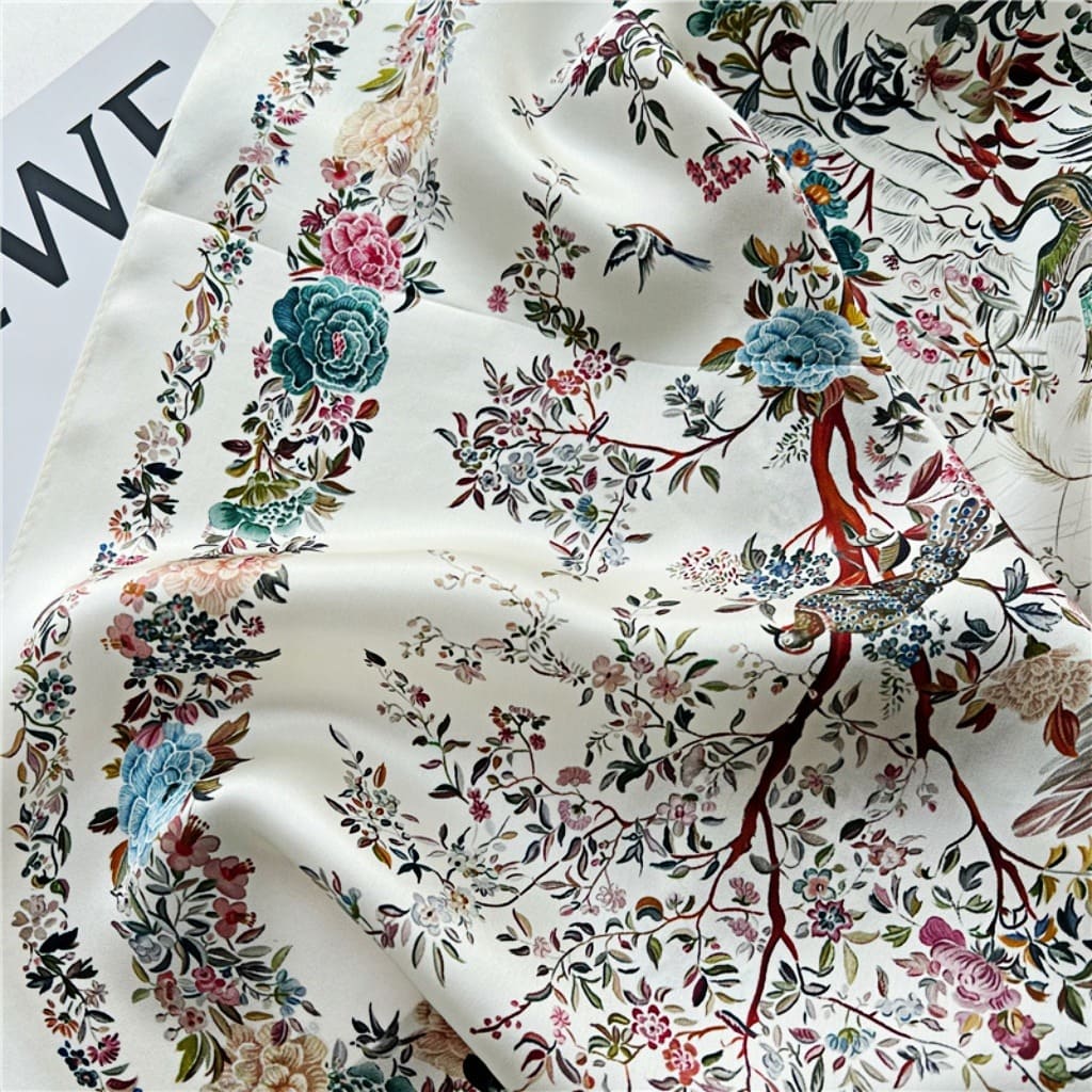 MaraSilk Pure Mulberry Silk Scarf - Square Crepe Satin MS118