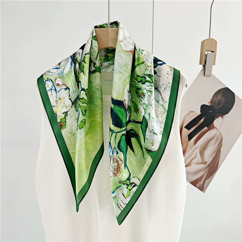 MaraSilk Pure Mulberry Silk Scarf - Square Crepe Satin MS119