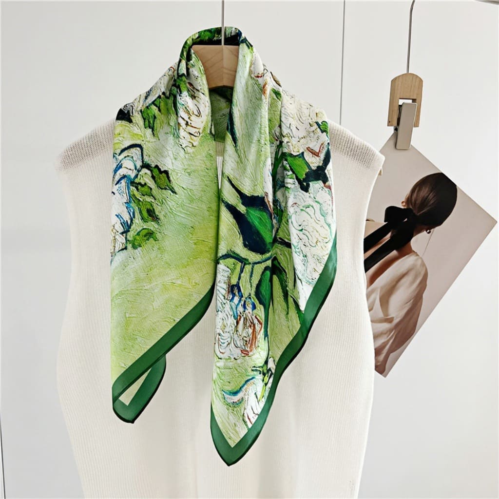 MaraSilk Pure Mulberry Silk Scarf - Square Crepe Satin MS119