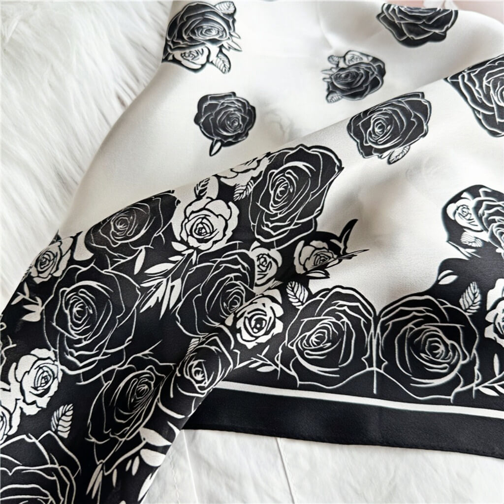 MaraSilk Pure Mulberry Silk Scarf Square Crepe Satin MS12-10