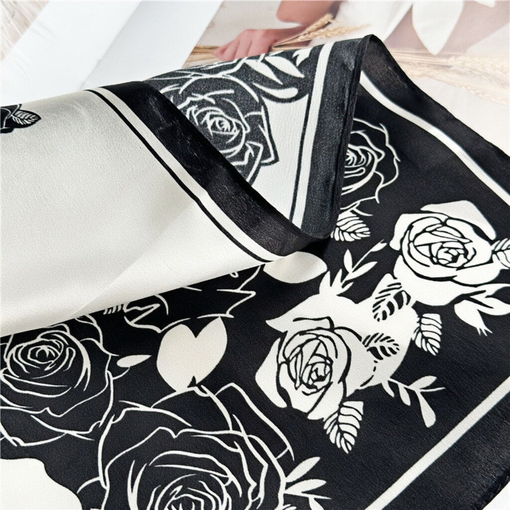 MaraSilk Pure Mulberry Silk Scarf Square Crepe Satin MS12-11