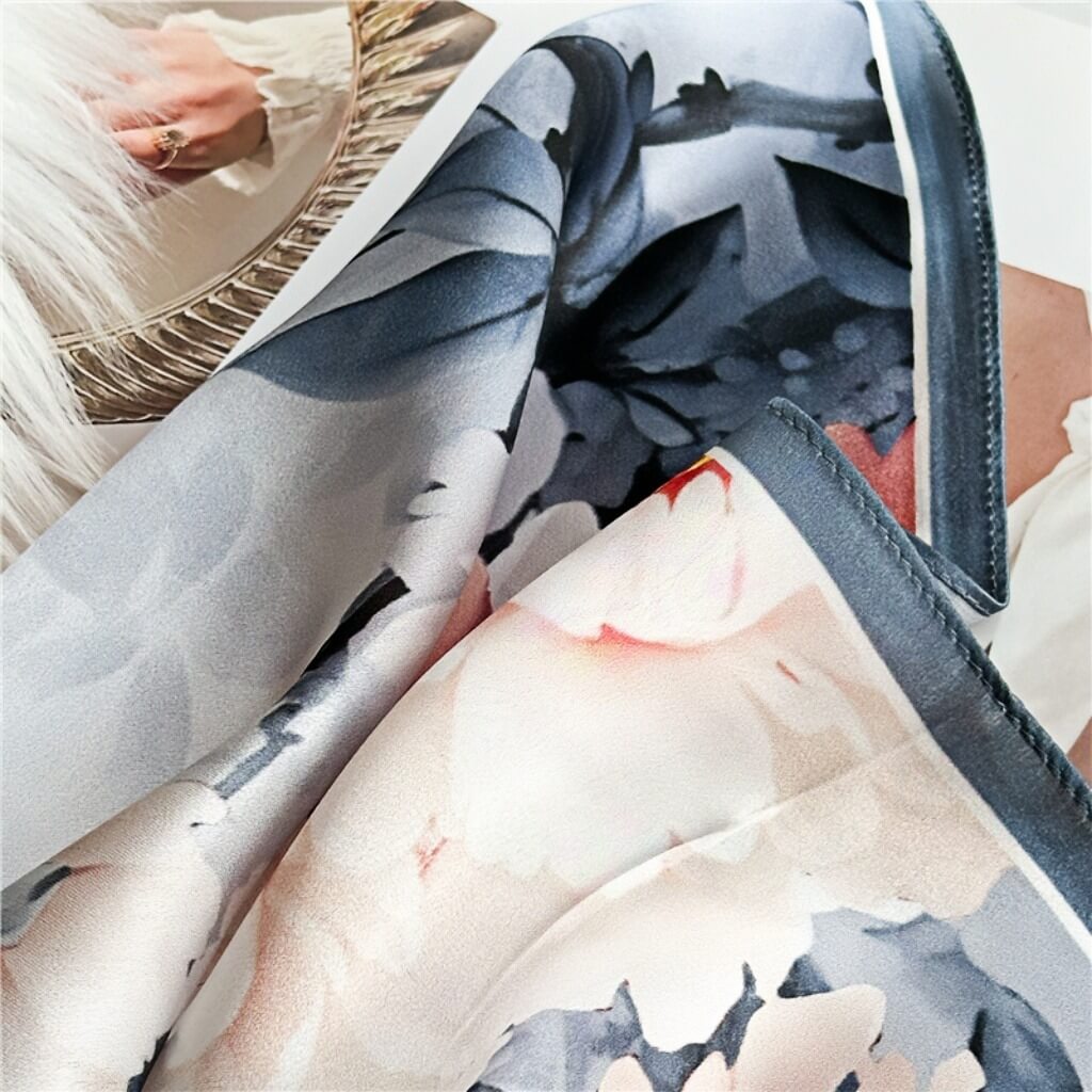 MaraSilk Pure Mulberry Silk Scarf Square Crepe Satin MS12-14