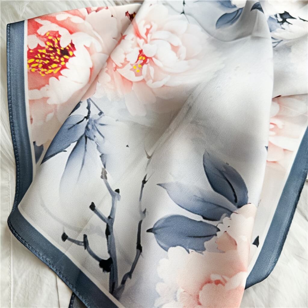 MaraSilk Pure Mulberry Silk Scarf Square Crepe Satin MS12-15