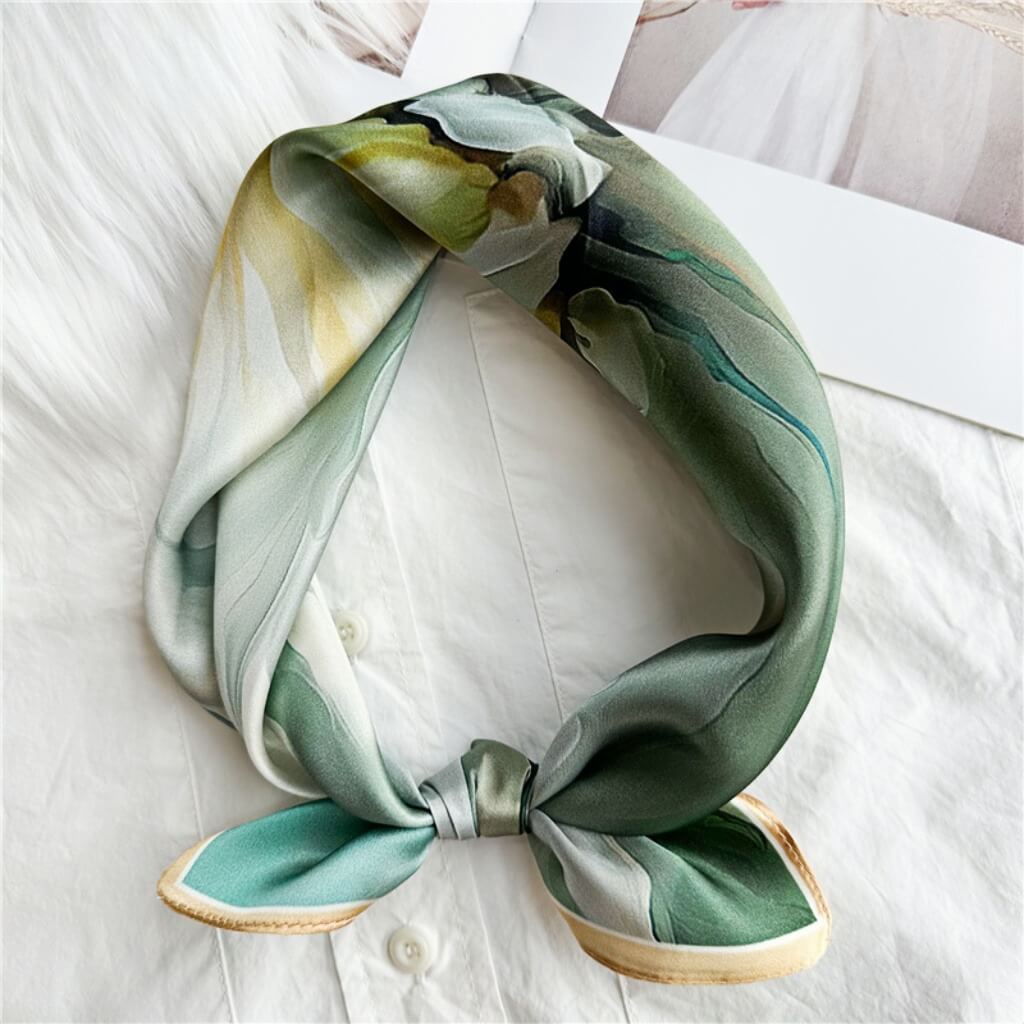 MaraSilk Pure Mulberry Silk Scarf Square Crepe Satin MS12-17