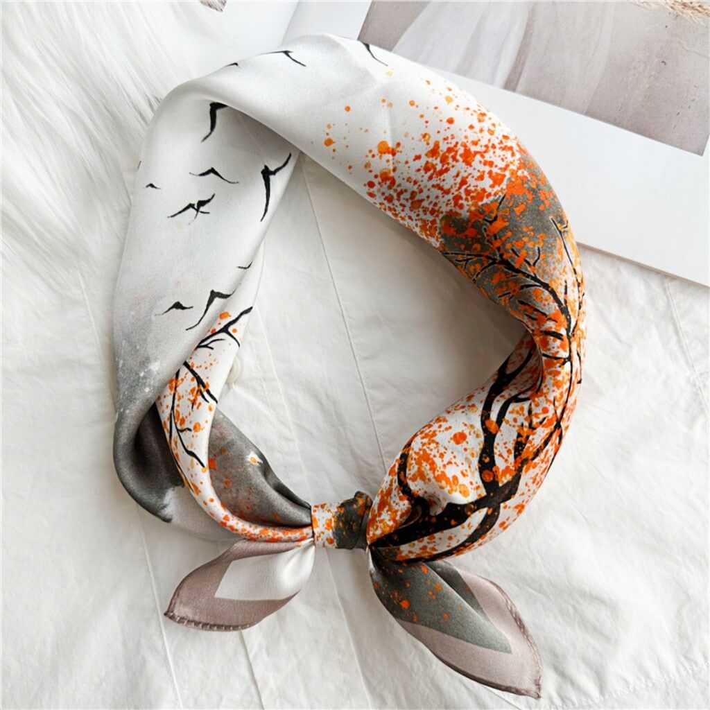 MaraSilk Pure Mulberry Silk Scarf Square Crepe Satin MS12-21