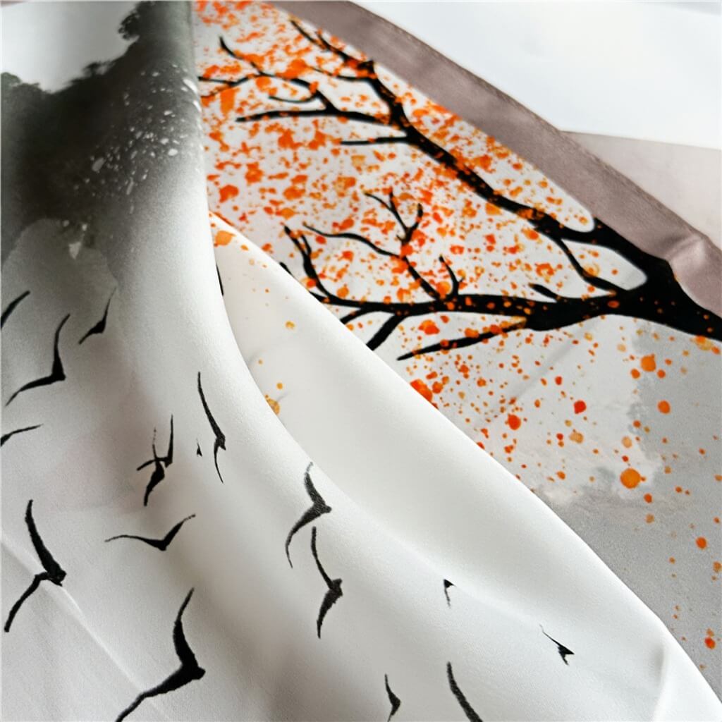 MaraSilk Pure Mulberry Silk Scarf Square Crepe Satin MS12-22