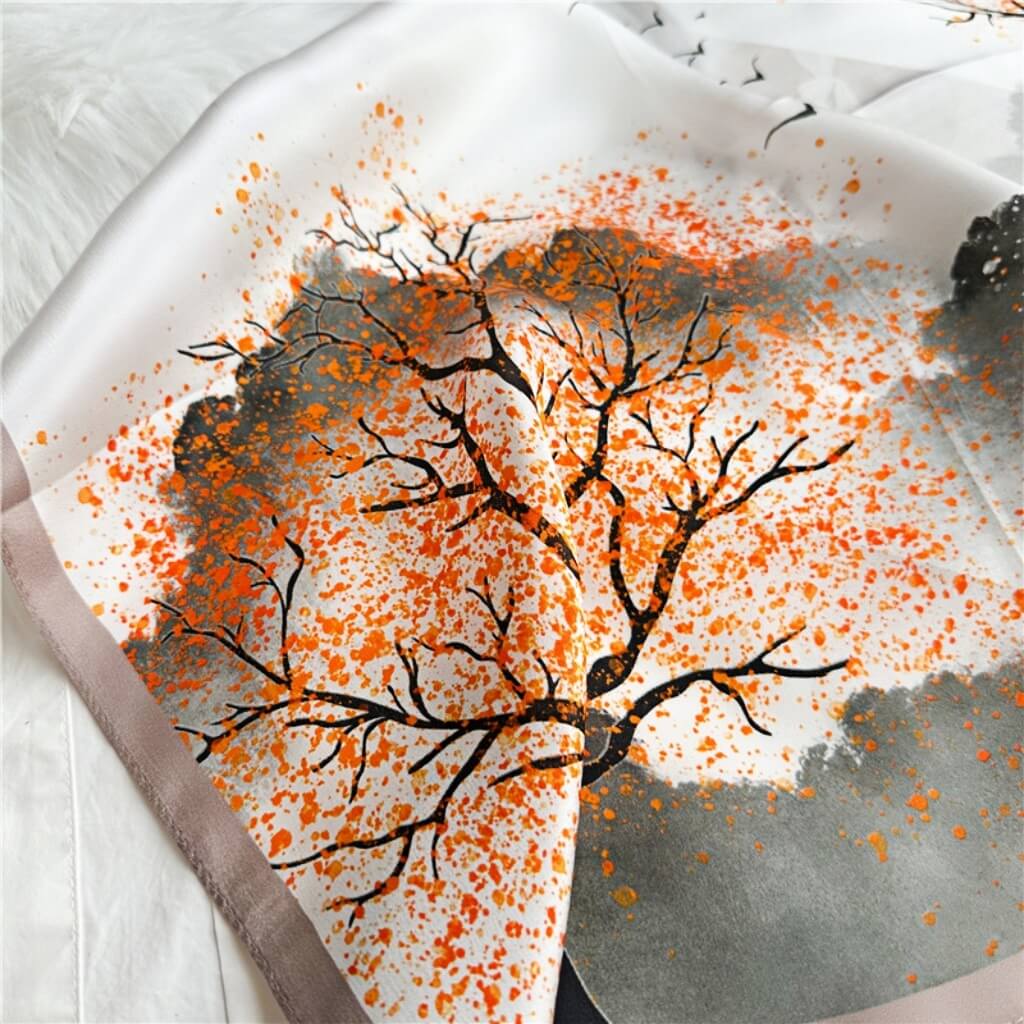 MaraSilk Pure Mulberry Silk Scarf Square Crepe Satin MS12-23