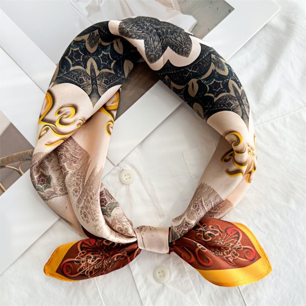 MaraSilk Pure Mulberry Silk Scarf Square Crepe Satin MS12-25