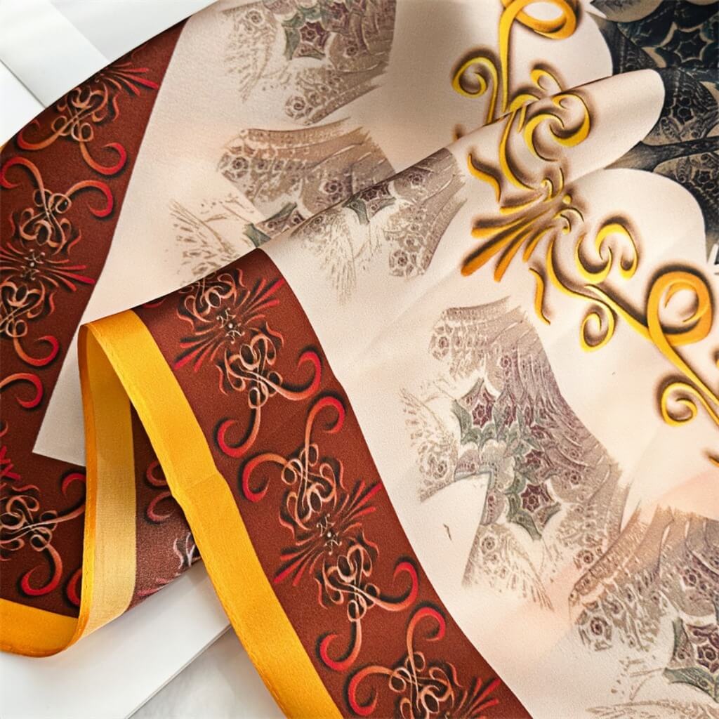 MaraSilk Pure Mulberry Silk Scarf Square Crepe Satin MS12-27