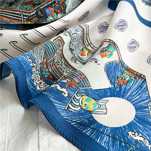 MaraSilk Pure Mulberry Silk Scarf Square Crepe Satin MS12-3