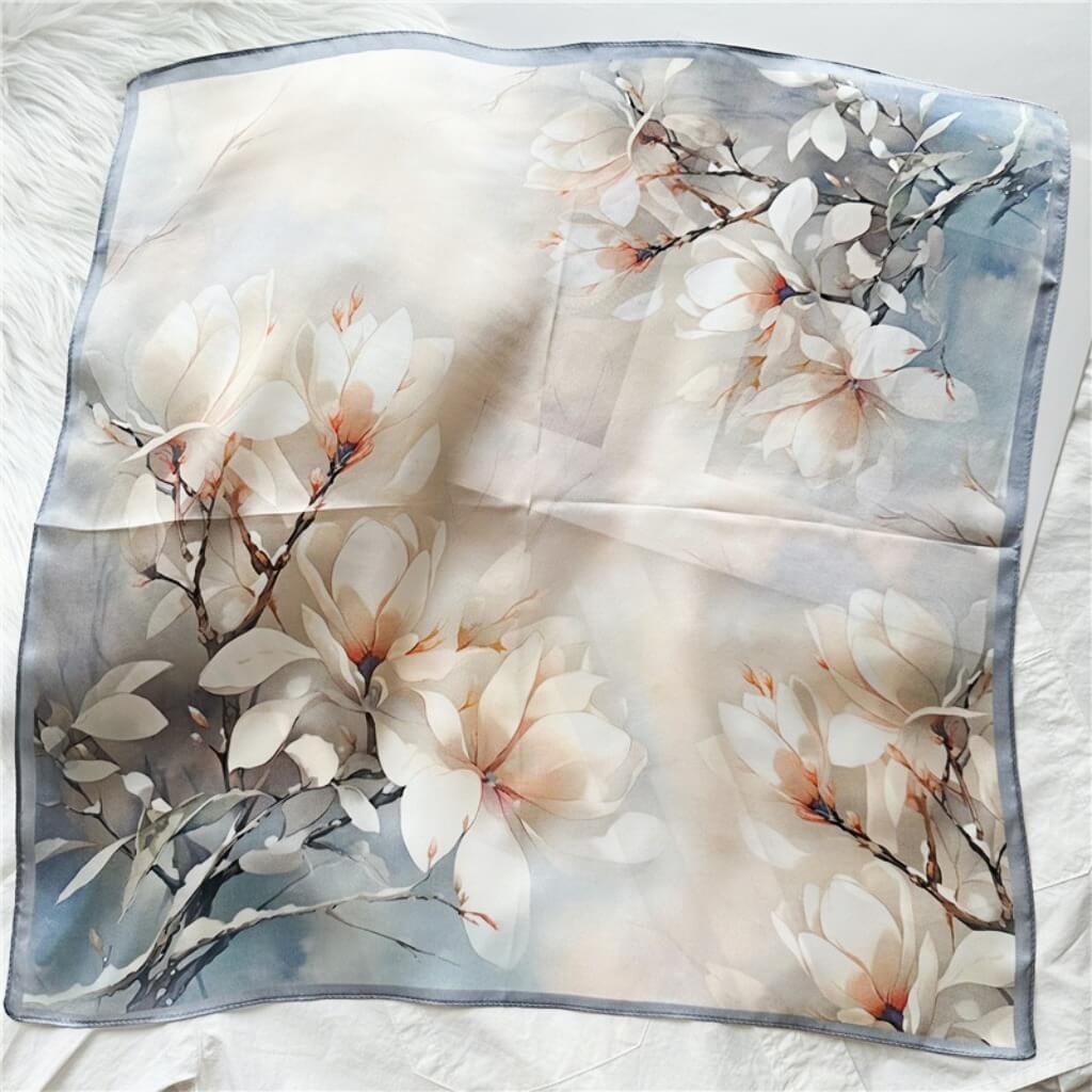 MaraSilk Pure Mulberry Silk Scarf Square Crepe Satin MS12-8