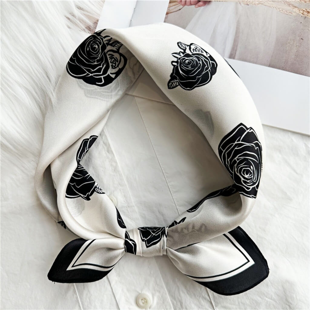 MaraSilk Pure Mulberry Silk Scarf Square Crepe Satin MS12-9