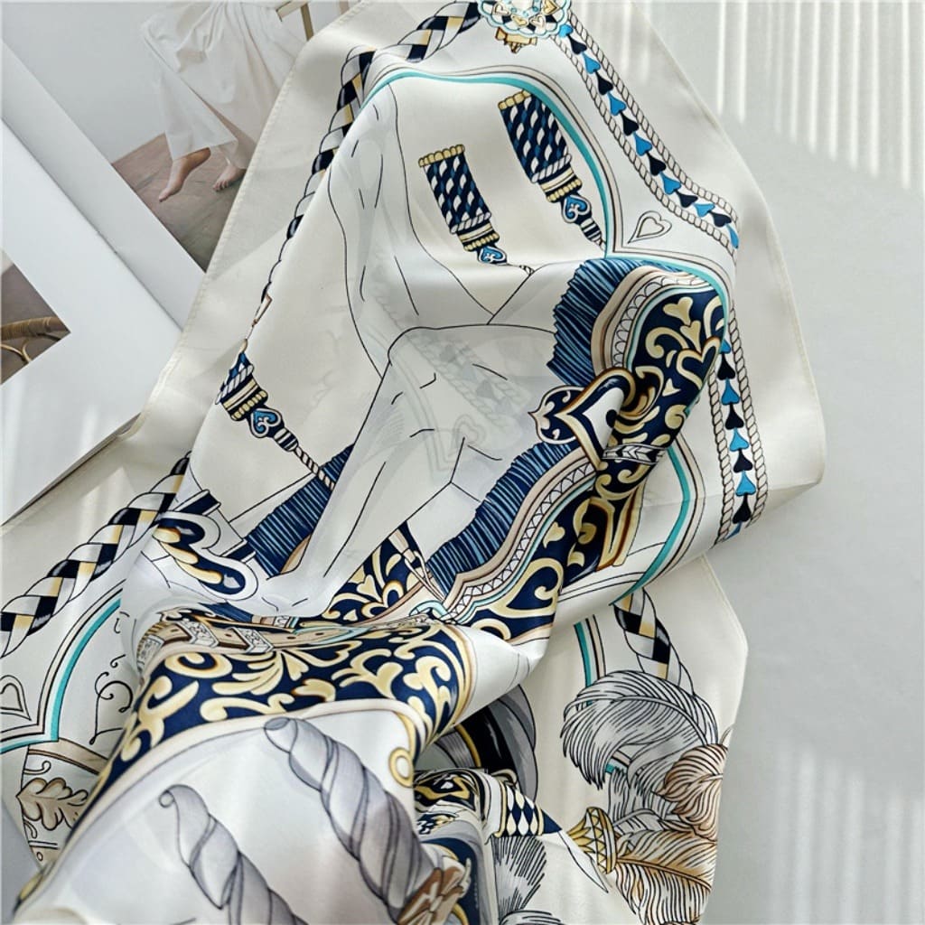 MaraSilk Pure Mulberry Silk Scarf - Square Crepe Satin MS122