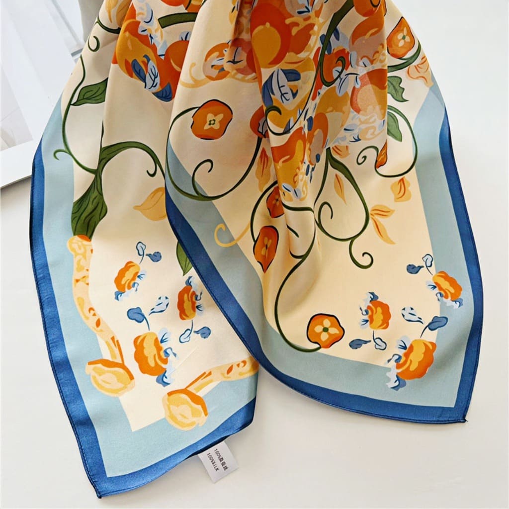 MaraSilk Pure Mulberry Silk Scarf - Square Crepe Satin MS123