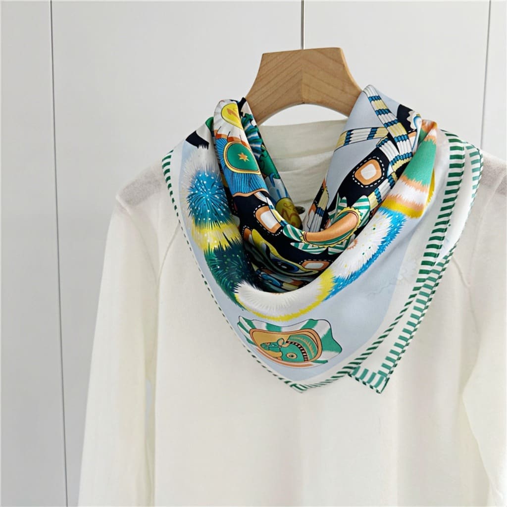 MaraSilk Pure Mulberry Silk Scarf - Square Crepe Satin MS124