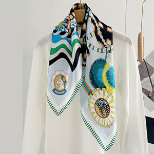 MaraSilk Pure Mulberry Silk Scarf - Square Crepe Satin MS124