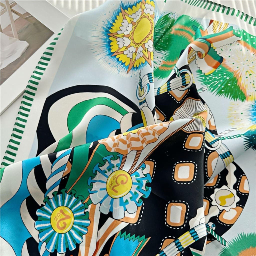 MaraSilk Pure Mulberry Silk Scarf - Square Crepe Satin MS124