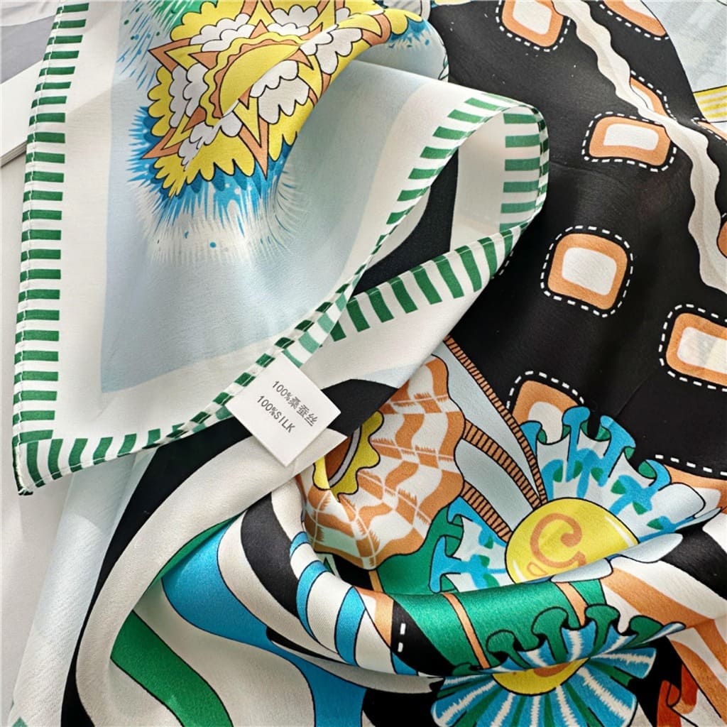 MaraSilk Pure Mulberry Silk Scarf - Square Crepe Satin MS124