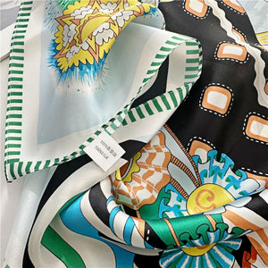 MaraSilk Pure Mulberry Silk Scarf - Square Crepe Satin MS124