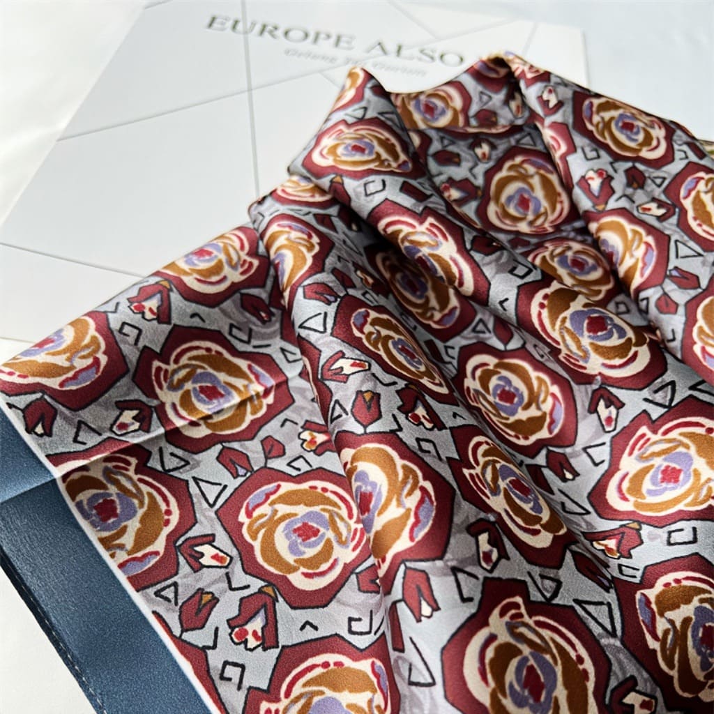 MaraSilk Pure Mulberry Silk Scarf - Square Crepe Satin MS125