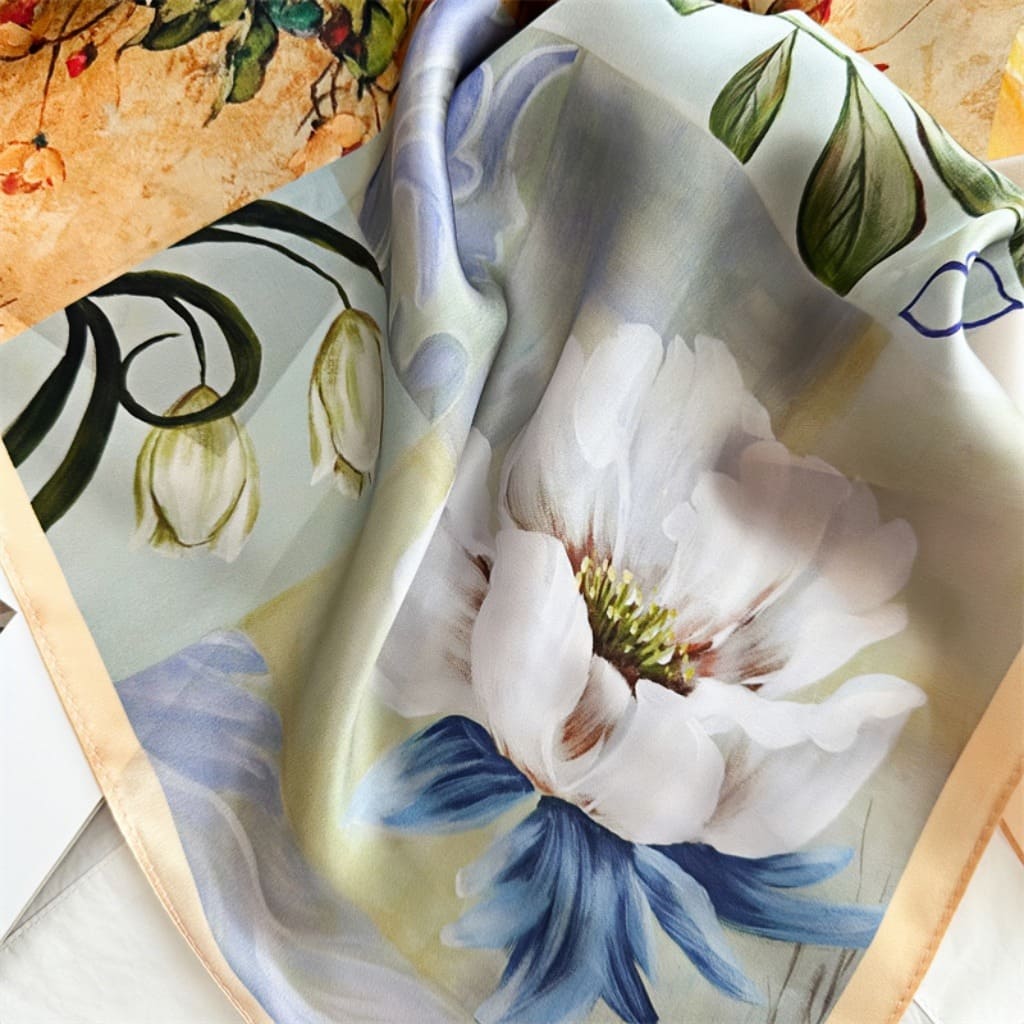 MaraSilk Pure Mulberry Silk Scarf - Square Crepe Satin MS127