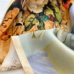 MaraSilk Pure Mulberry Silk Scarf - Square Crepe Satin MS127