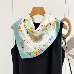 MaraSilk Pure Mulberry Silk Scarf - Square Crepe Satin MS128