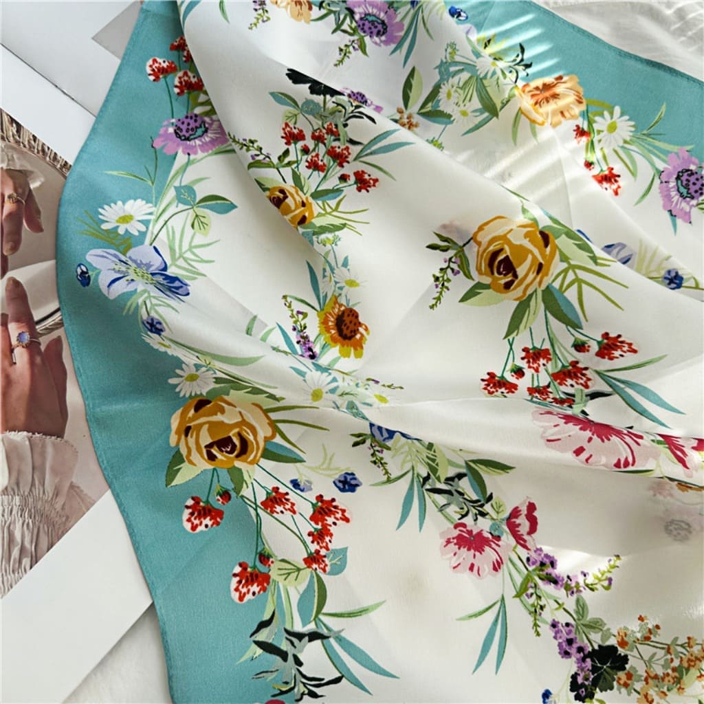 MaraSilk Pure Mulberry Silk Scarf - Square Crepe Satin MS128