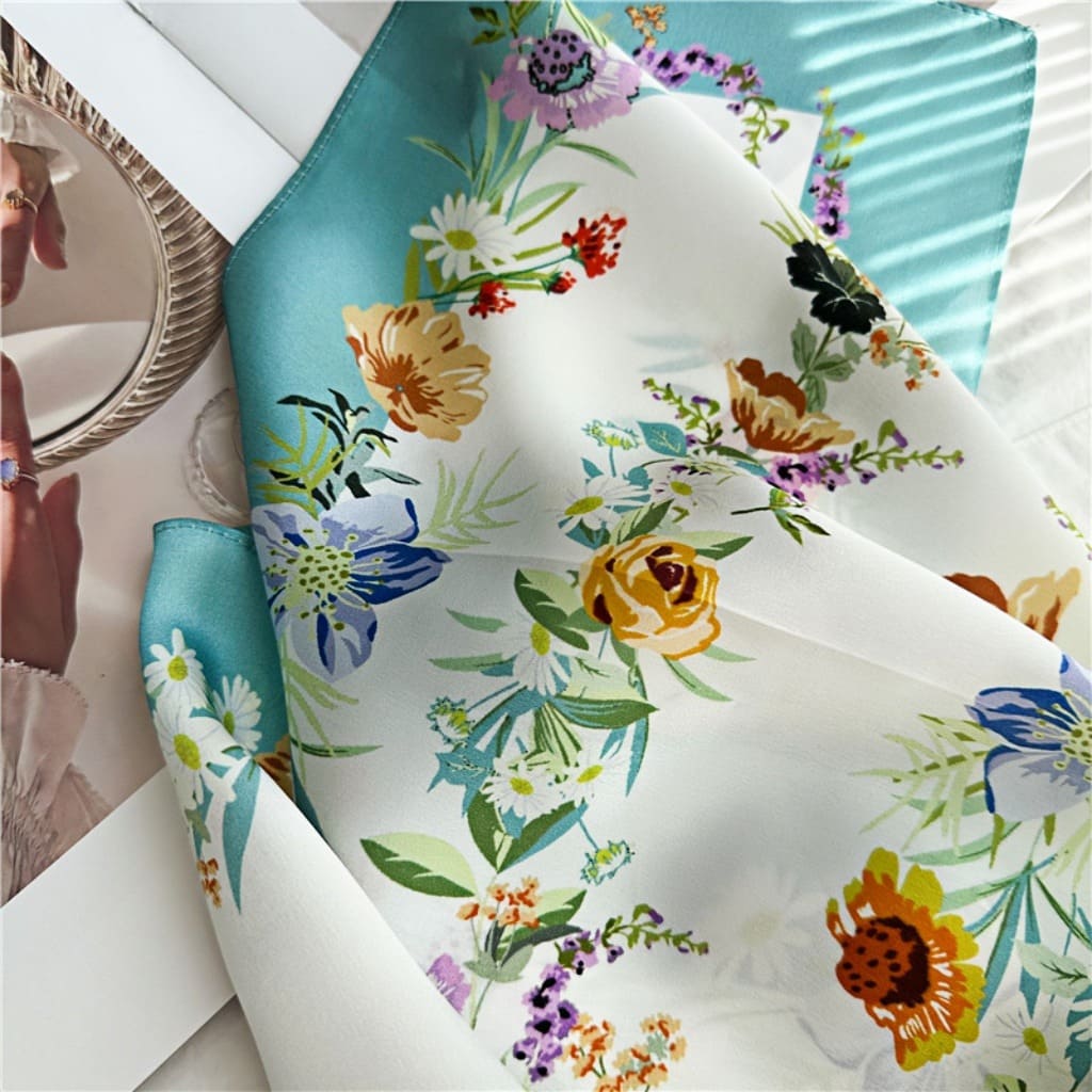 MaraSilk Pure Mulberry Silk Scarf - Square Crepe Satin MS128