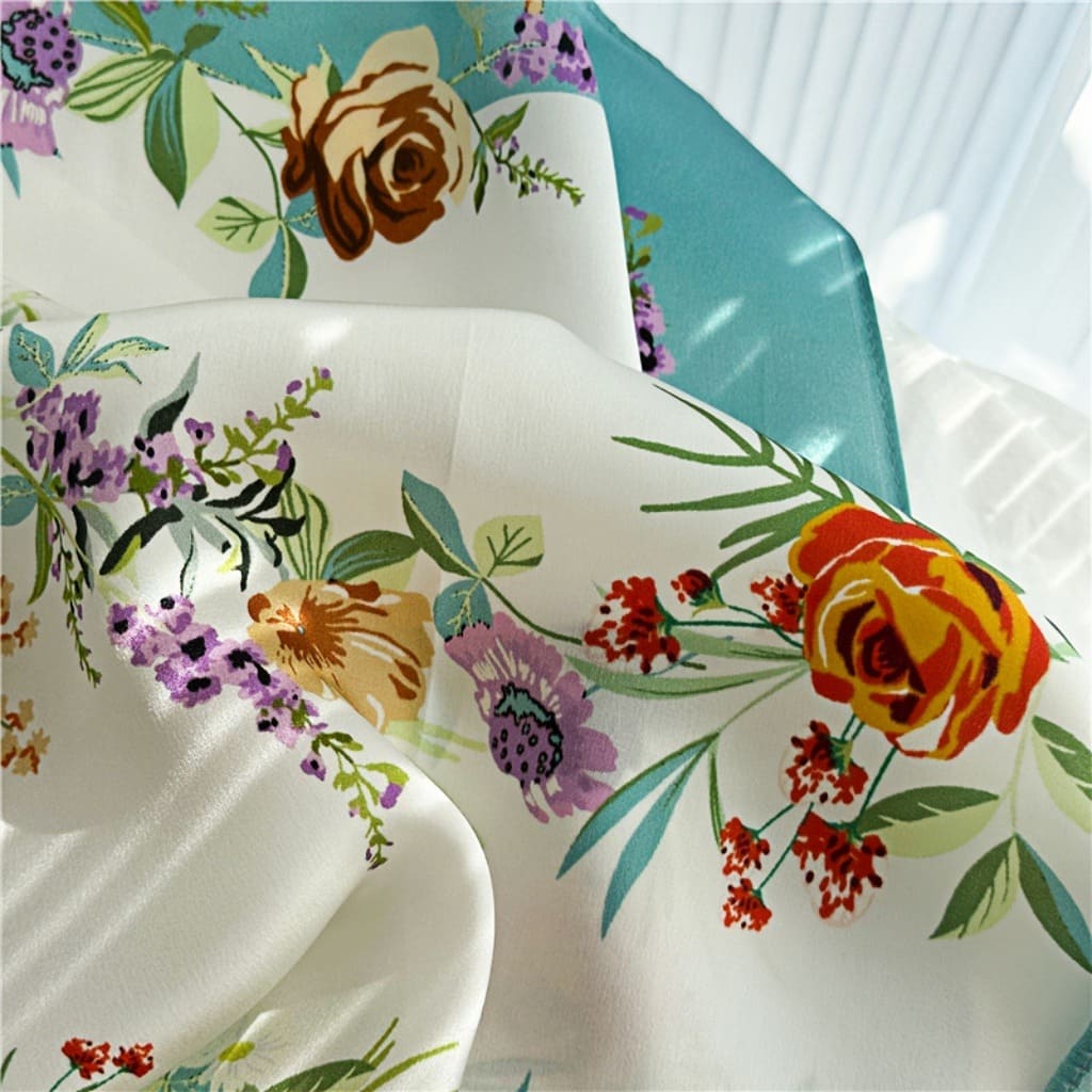 MaraSilk Pure Mulberry Silk Scarf - Square Crepe Satin MS128