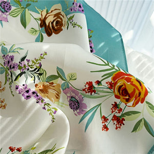 MaraSilk Pure Mulberry Silk Scarf - Square Crepe Satin MS128