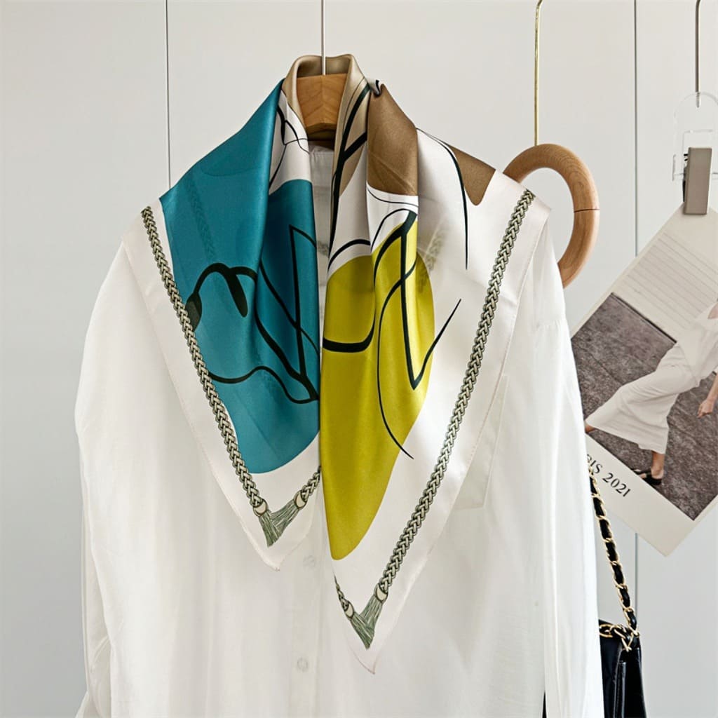 MaraSilk Pure Mulberry Silk Scarf - Square Crepe Satin MS129