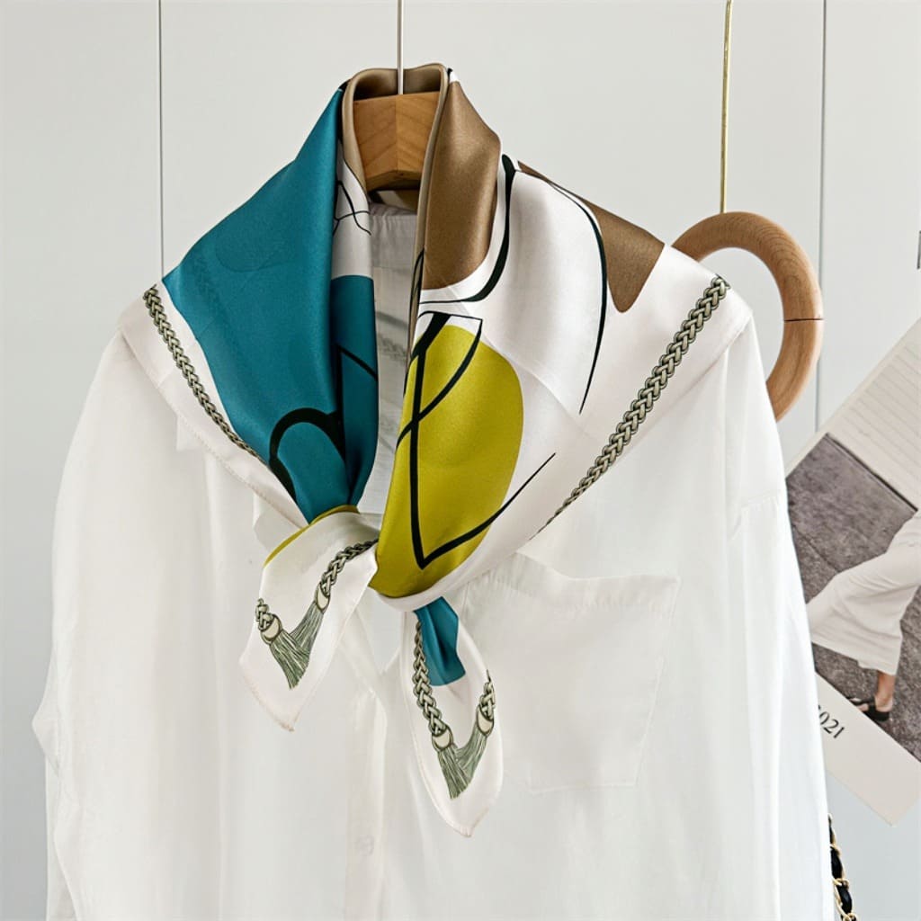 MaraSilk Pure Mulberry Silk Scarf - Square Crepe Satin MS129 25" x 25" MS12901