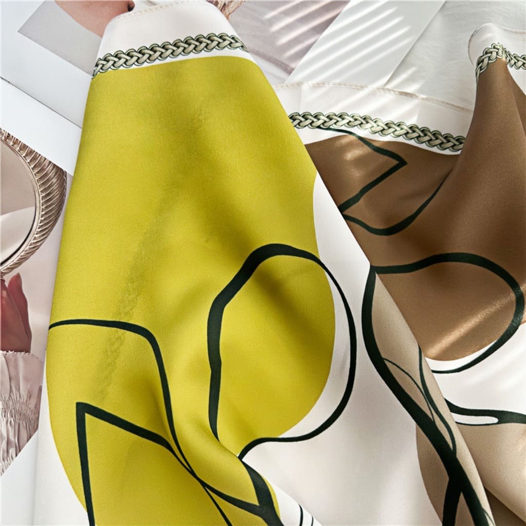 MaraSilk Pure Mulberry Silk Scarf - Square Crepe Satin MS129