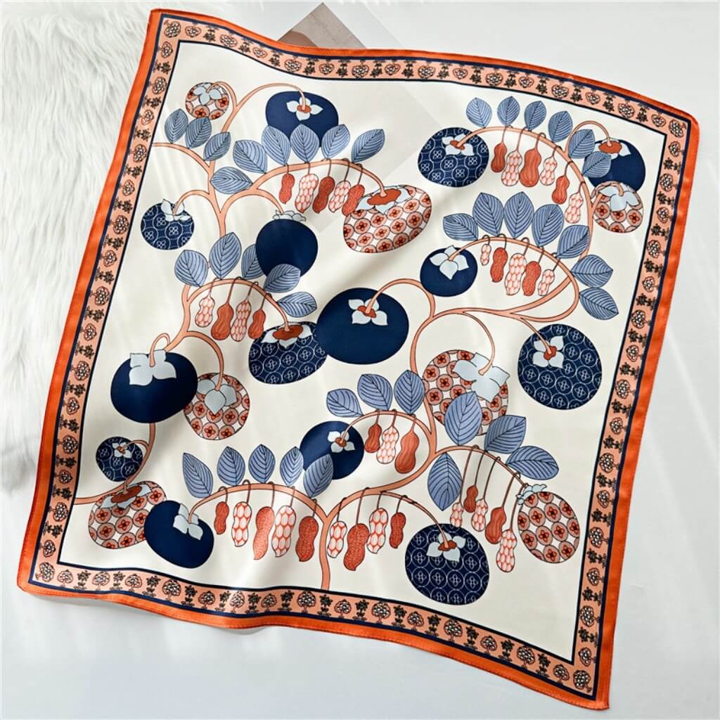 MaraSilk Pure Mulberry Silk Scarf Square Crepe Satin MS13-10