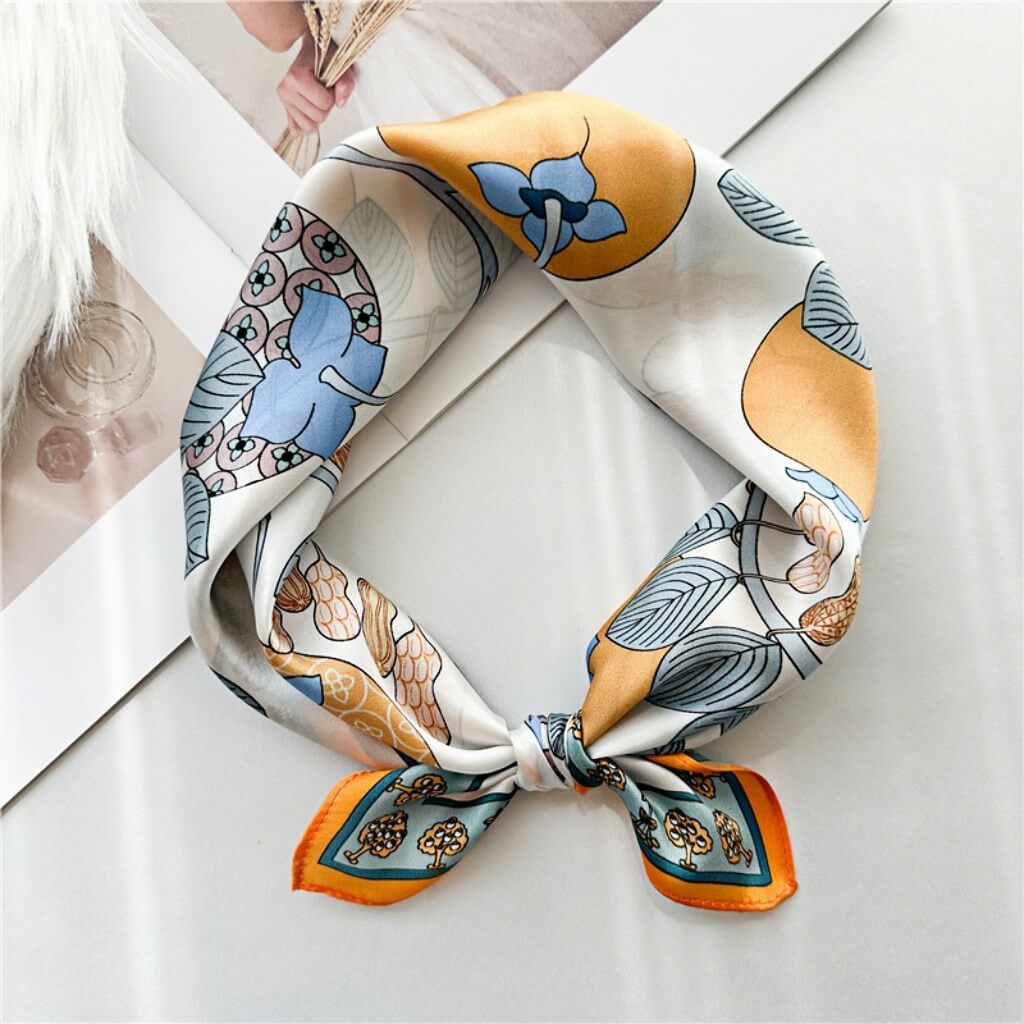 MaraSilk Pure Mulberry Silk Scarf Square Crepe Satin MS13-11