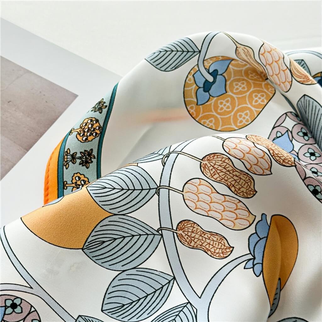 MaraSilk Pure Mulberry Silk Scarf Square Crepe Satin MS13-13