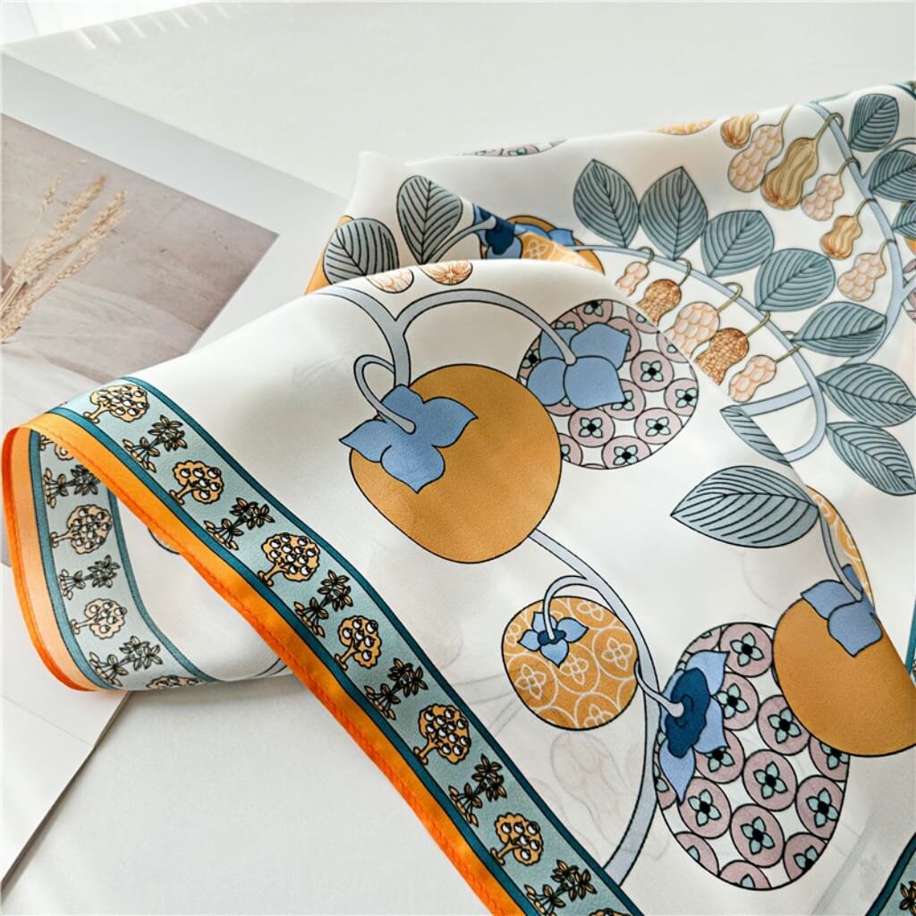 MaraSilk Pure Mulberry Silk Scarf Square Crepe Satin MS13-14