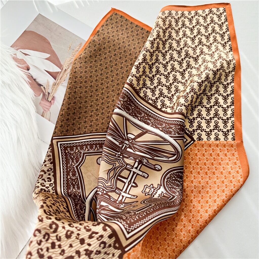 MaraSilk Pure Mulberry Silk Scarf Square Crepe Satin MS13-17