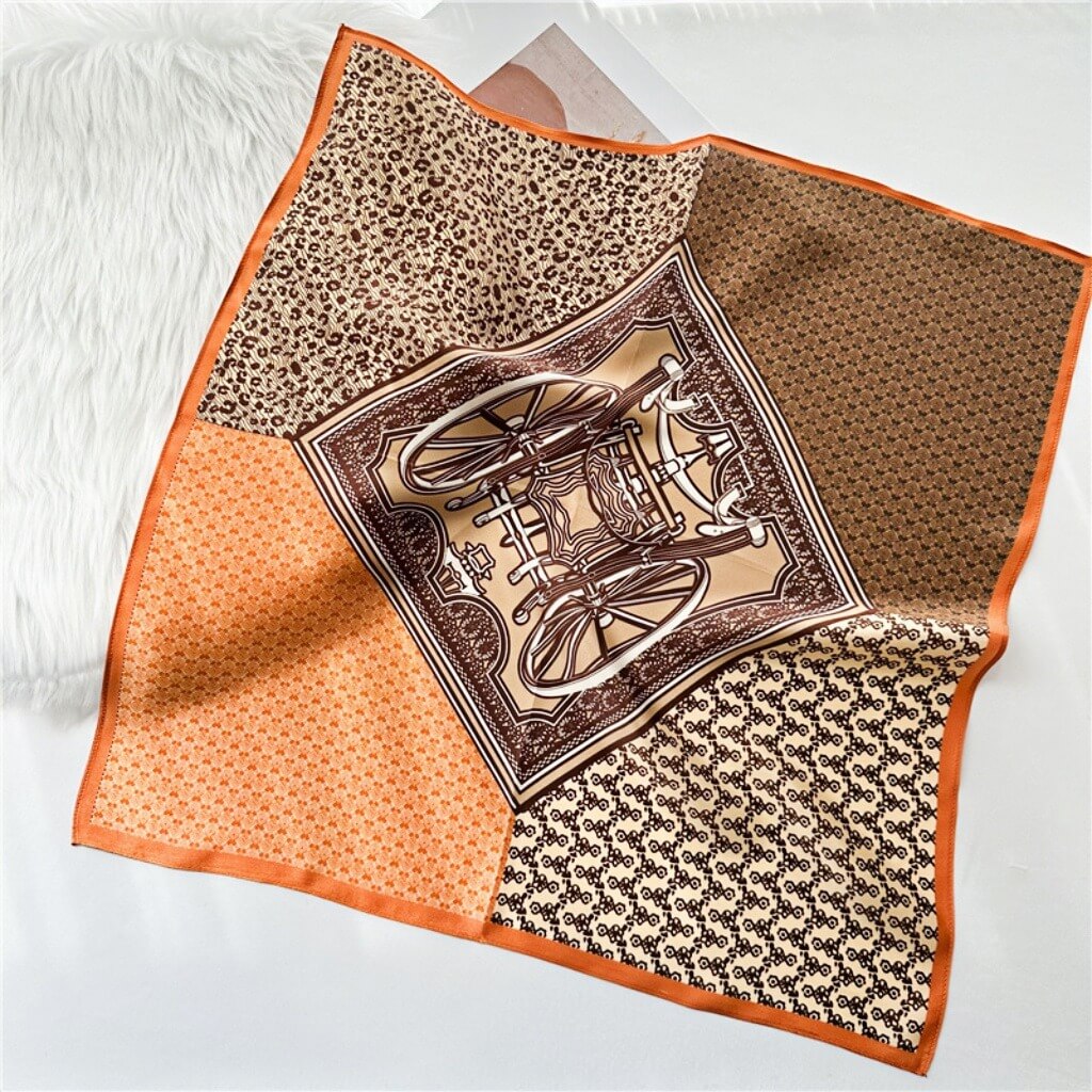 MaraSilk Pure Mulberry Silk Scarf Square Crepe Satin MS13-20