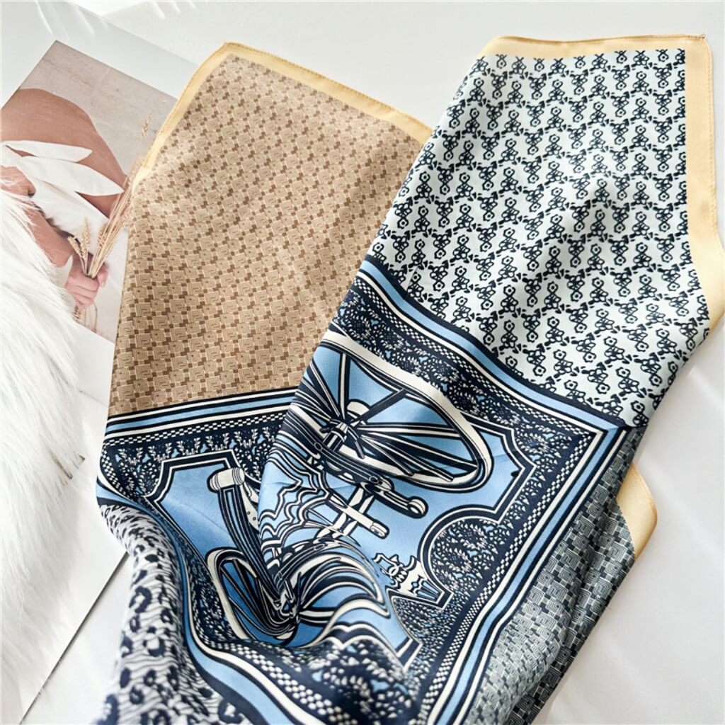 MaraSilk Pure Mulberry Silk Scarf Square Crepe Satin MS13-22