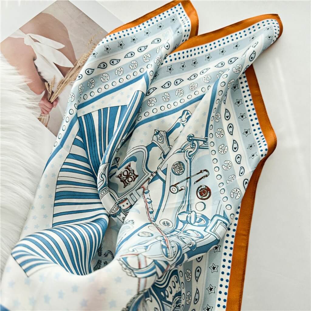 MaraSilk Pure Mulberry Silk Scarf Square Crepe Satin MS13-27