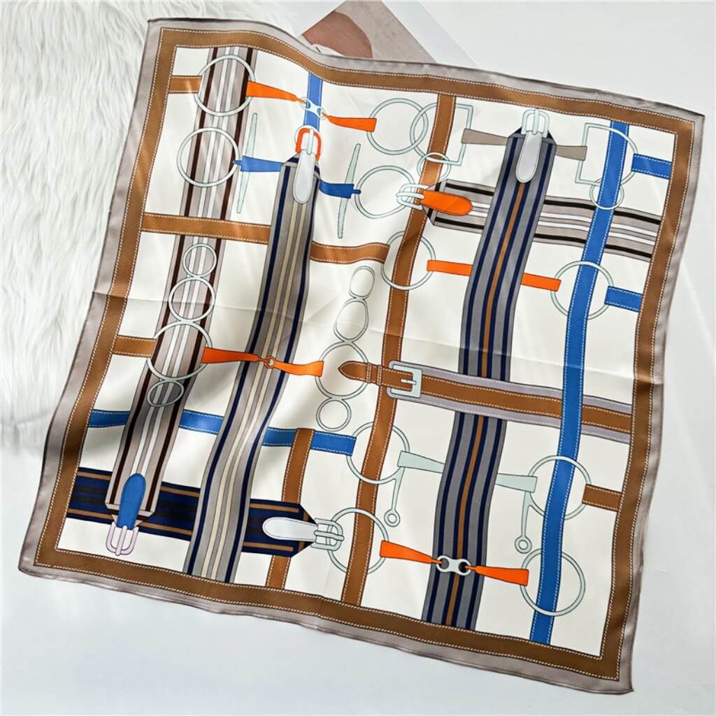 MaraSilk Pure Mulberry Silk Scarf Square Crepe Satin MS13-5